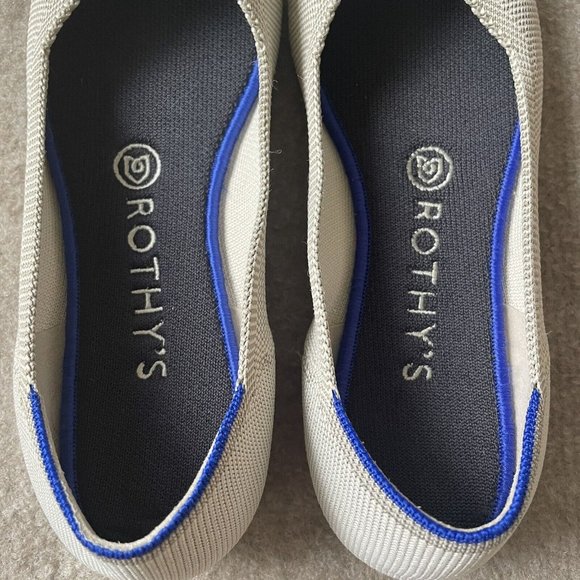 Rothy’s Shoes Womens Size 7.5 Taupe Gray/Beige The Flat Casual Knit Ballet Flats - Picture 6 of 13
